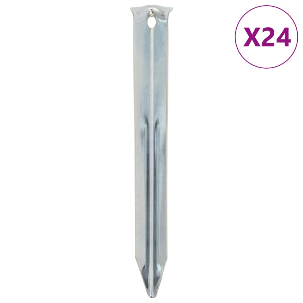 Tent Pegs 24 pcs 17 cm 20 mm Galvanised Steel