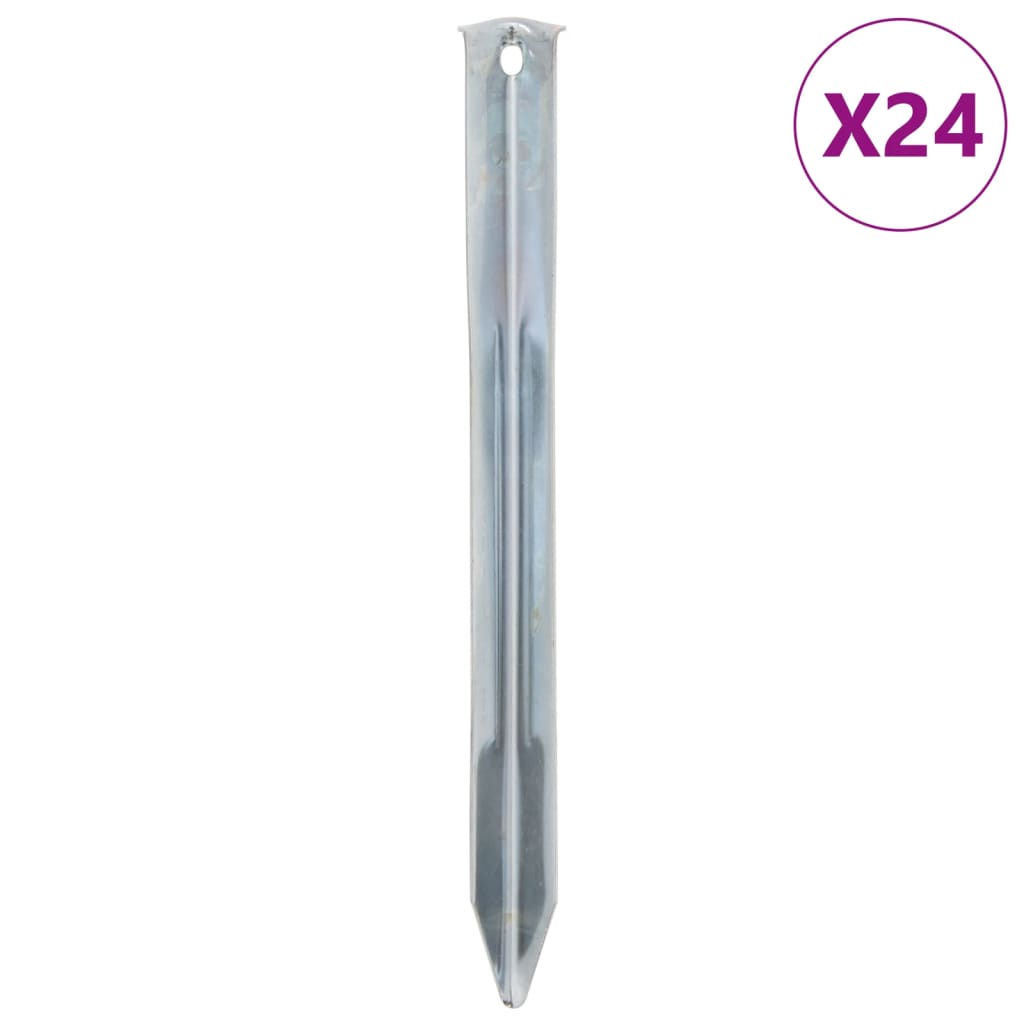 Tent Pegs 24 pcs 22 cm 20 mm Galvanised Steel