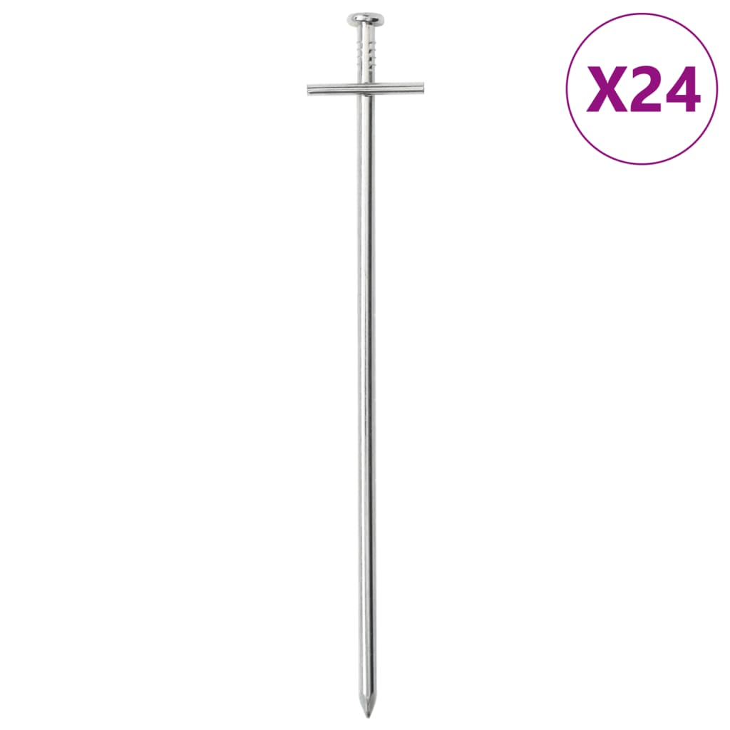 Tent Pegs 24 pcs 23 cm 6 mm Galvanised Steel
