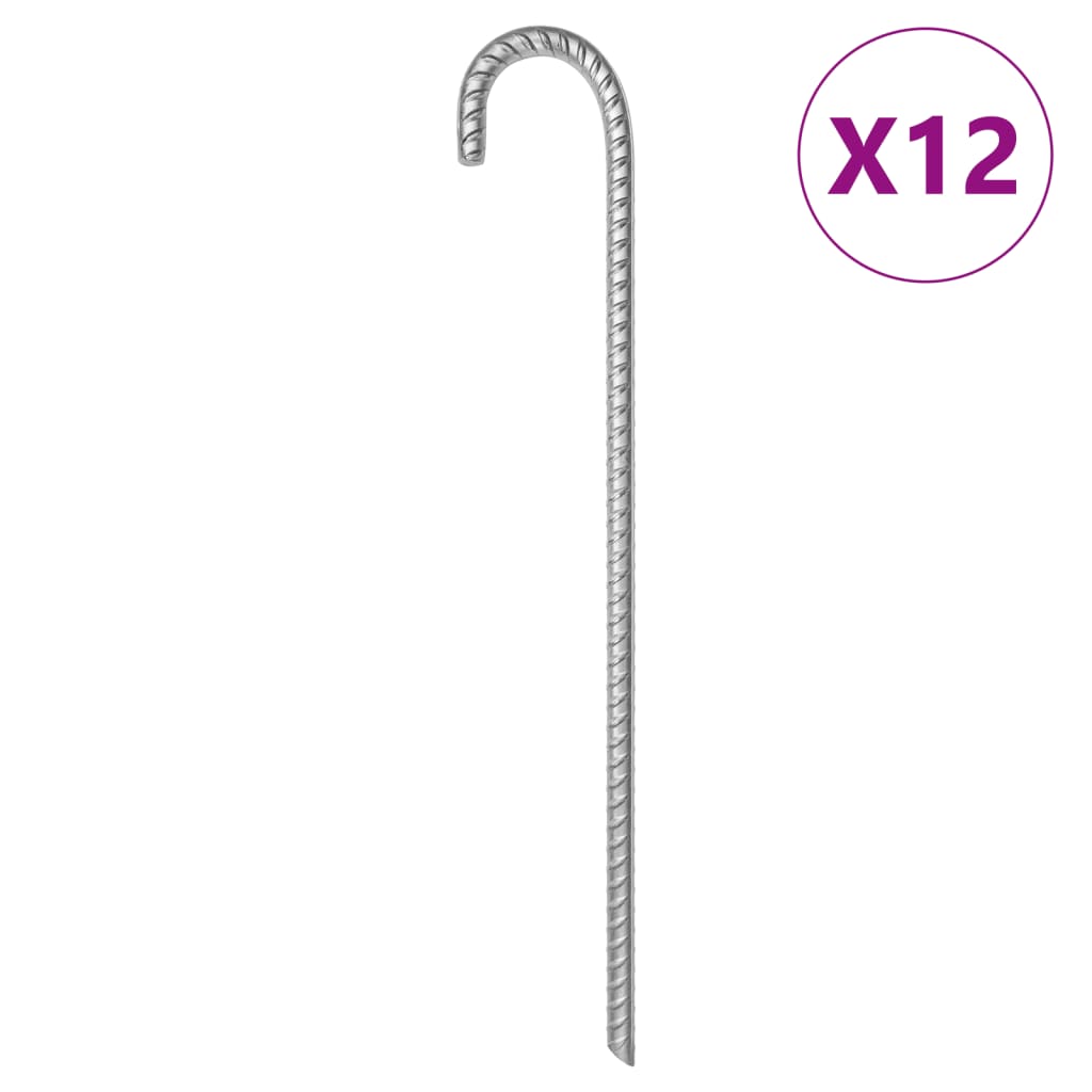 Tent Pegs 12 pcs 41.5 cm 12 mm Galvanised Steel