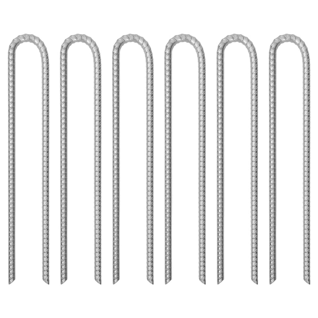 Tent Pegs 6 pcs U-shaped 41.5 cm 12 mm Galvanised Steel