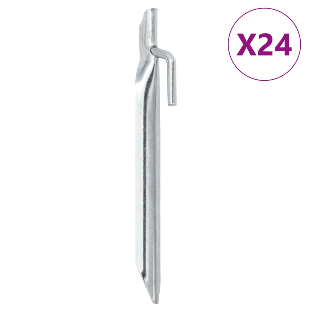 Tent Pegs 24 pcs V-shaped 17 cm 20 mm Galvanised Steel