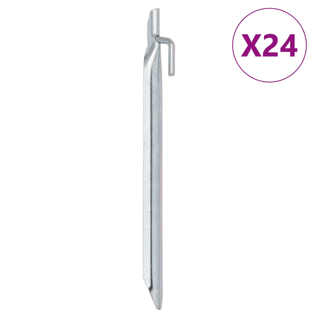 Tent Pegs 24 pcs V-shaped 24 cm 20 mm Galvanised Steel