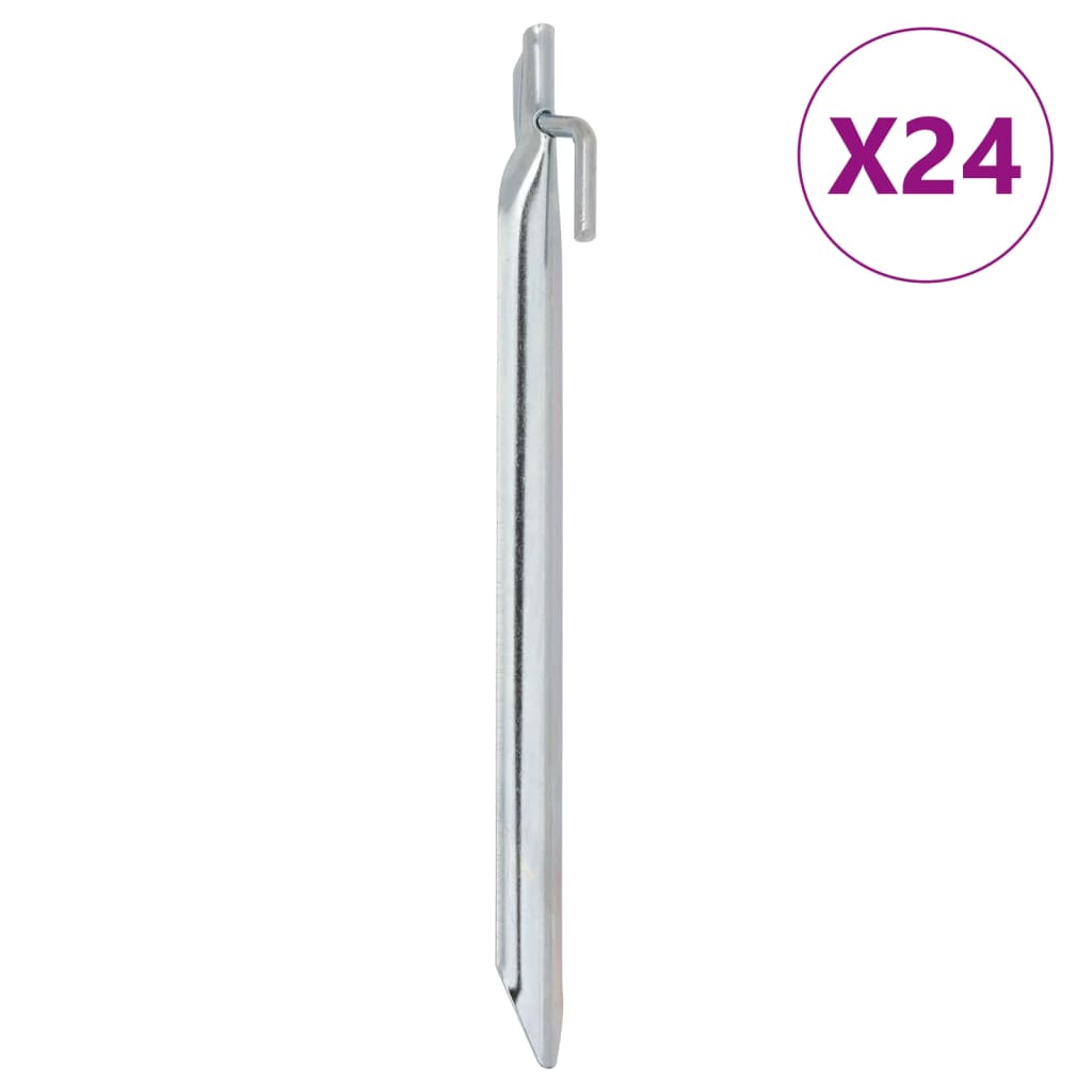 Tent Pegs 24 pcs V-shaped 25 cm 20 mm Galvanised Steel