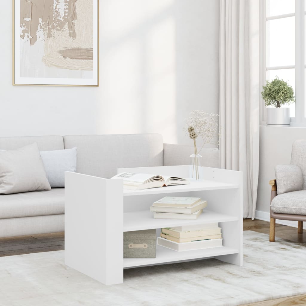 Coffee Table White 80x50x50 cm Engineered Wood