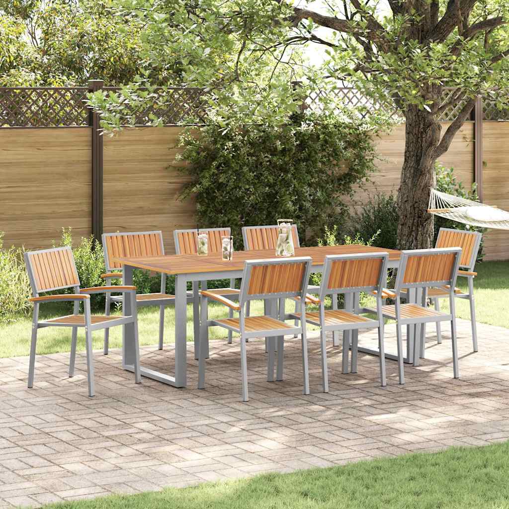EMCOUR Stacking Chair 8 pcs 56x57x87 cm Acacia Wooden - Brown