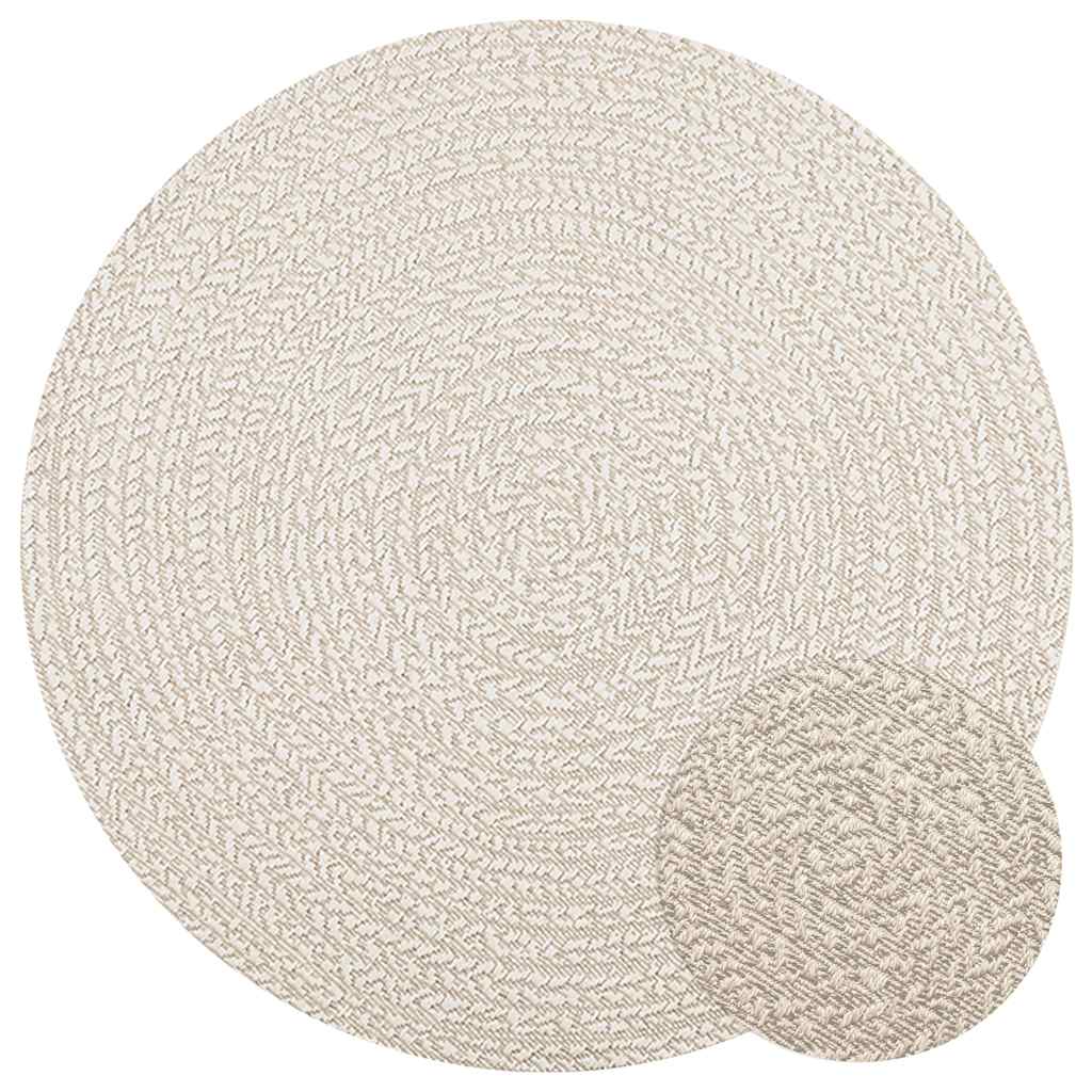 Rug ZIZUR Cream 120 cm Jute Look Indoor and Outdoor