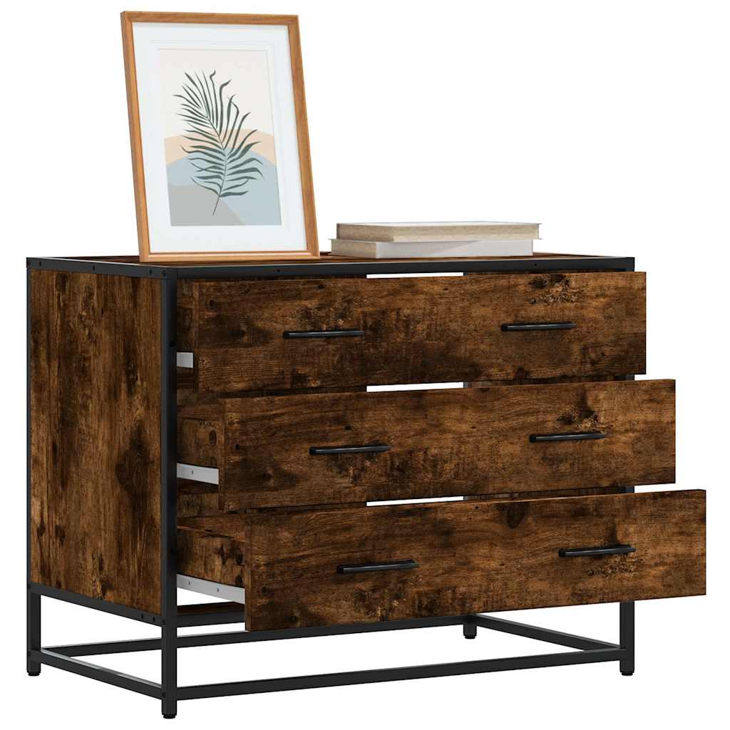 OKWAR II Oak Finish Chest of Drawers - Medium-sized, 3 Drawers