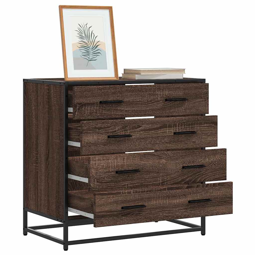 LIANA I Oak Finish Chest of Drawers - Medium-sized, 4 Drawers