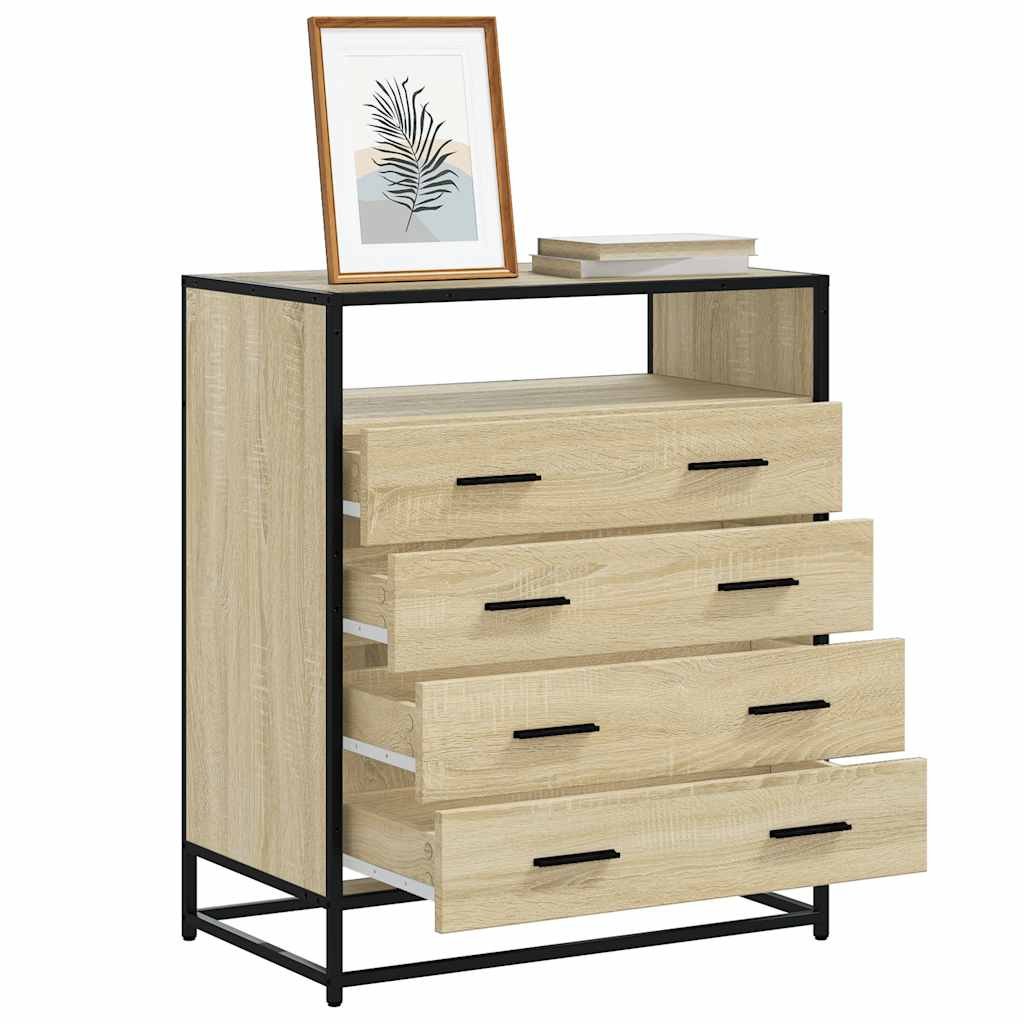 CHAMP Oak Finish Chest of Drawers - Medium-sized, 4 Drawers
