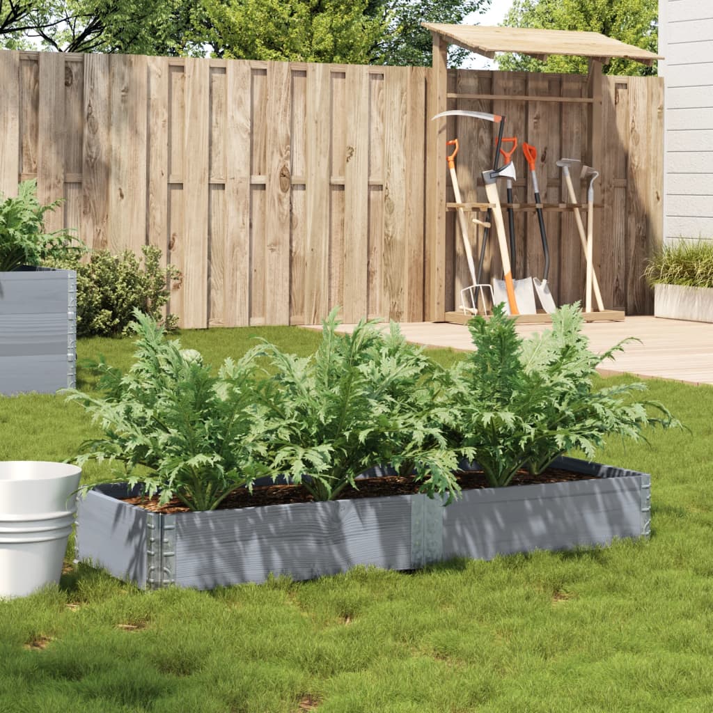 Garden Planter Grey 150x50 cm Solid Wood Pine