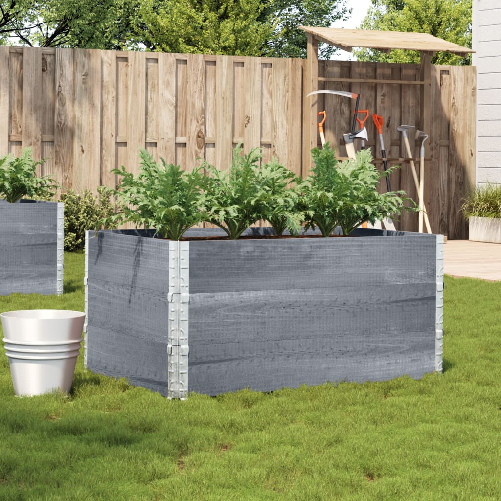 Garden Planter Grey 120x80 cm Solid Wood Pine