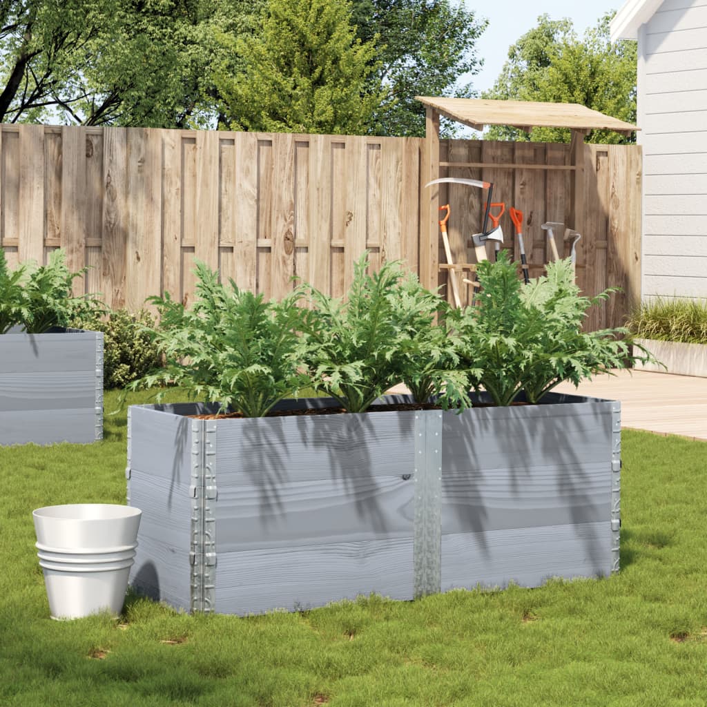 Garden Planter Grey 150x50 cm Solid Wood Pine
