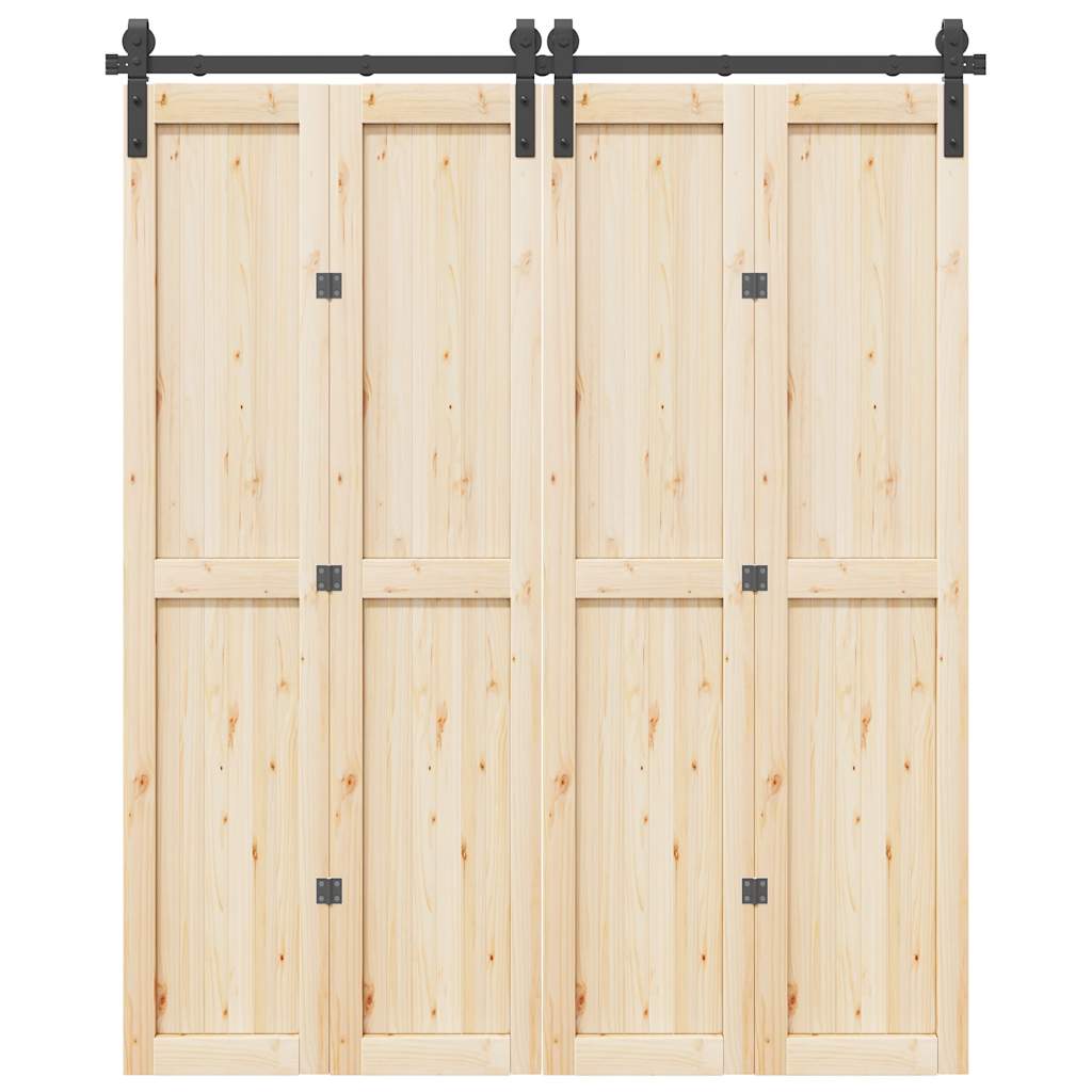 Sliding Door Hardware Kit 183 cm Steel Black