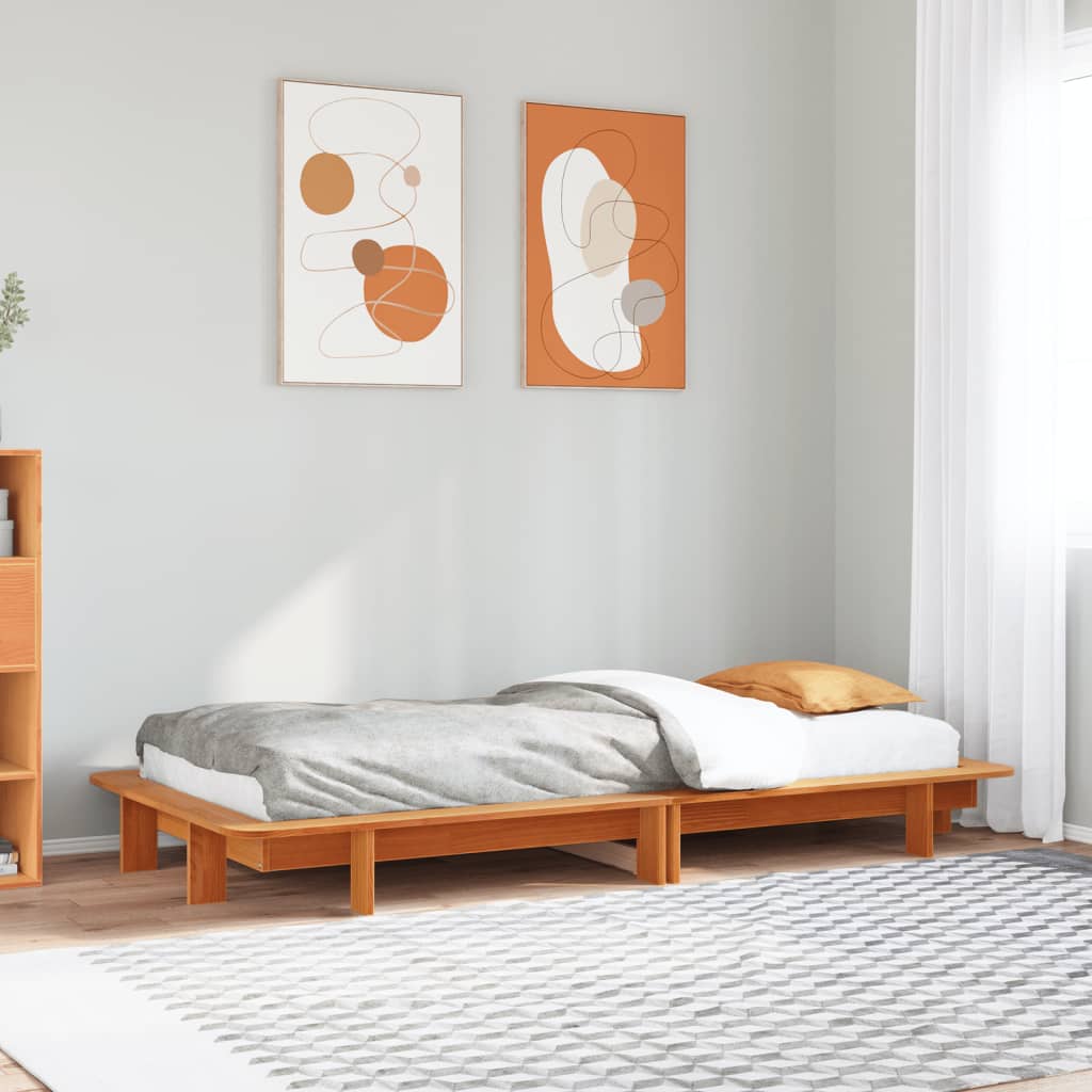 Bedframe Wax Brown 90x190cm Single Solid Wood Pine