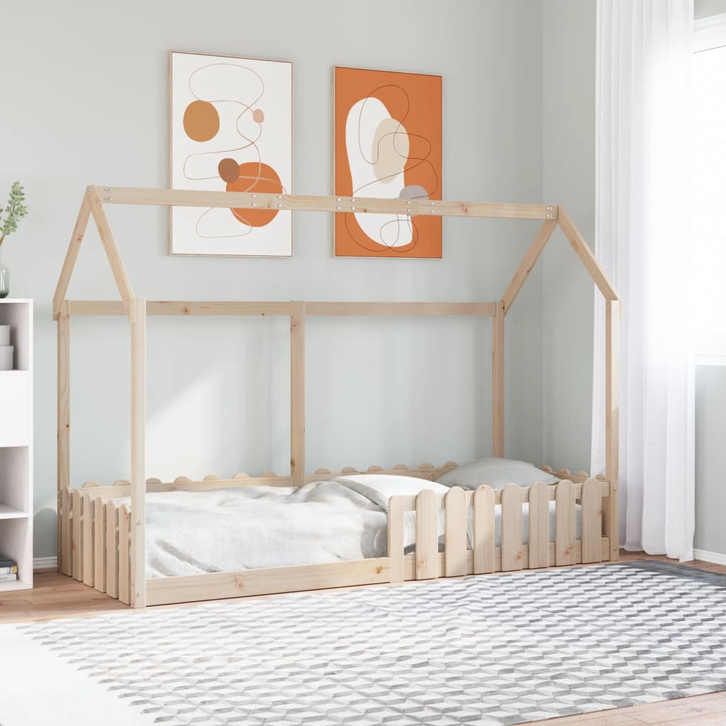 Kids House Bedframe 80x200cm Solid Wood Pine