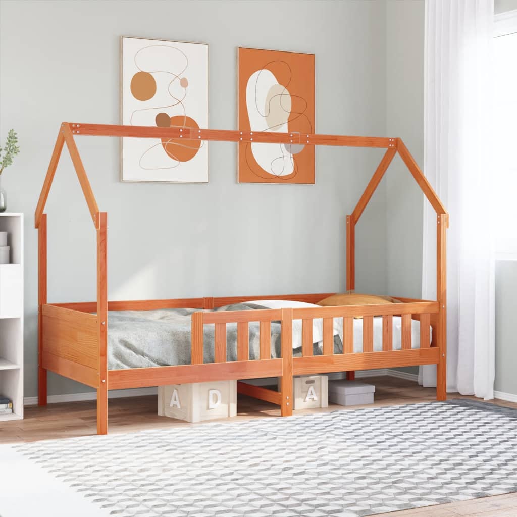 Kids House Bedframe Wax Brown 80x200cm Pine