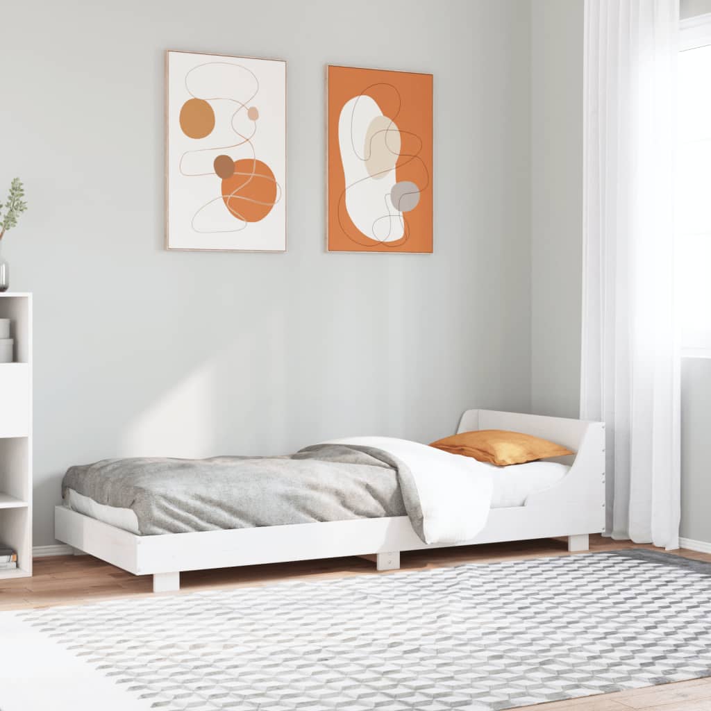 Bedframe White 90x200cm Solid Wood Pine