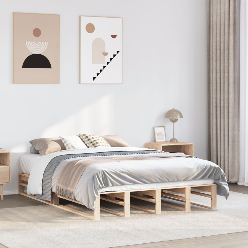 Bedframe 140x200cm Solid Wood Pine