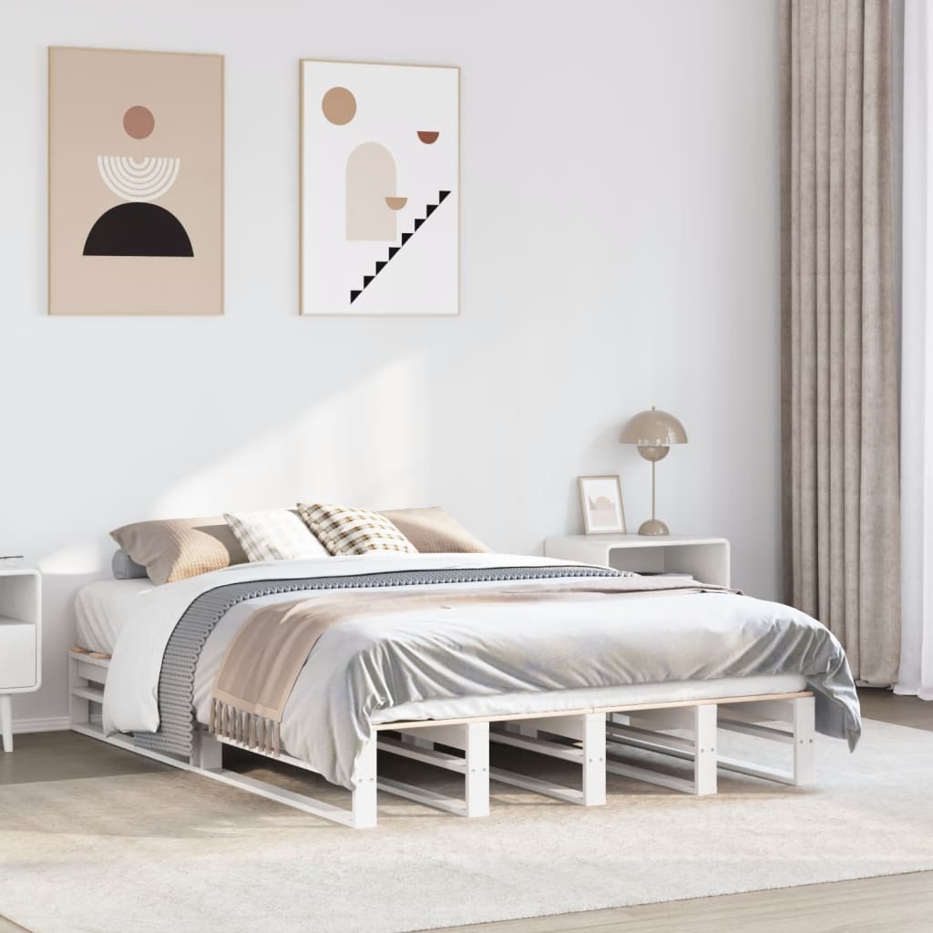 Bedframe White 120x190cm Small Double Solid Wood Pine