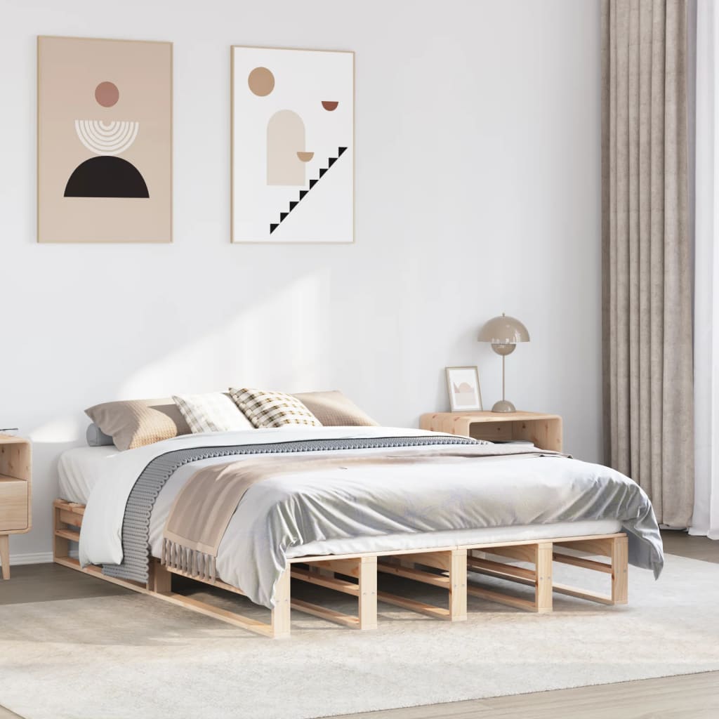Bedframe 135x190cm Double Solid Wood Pine