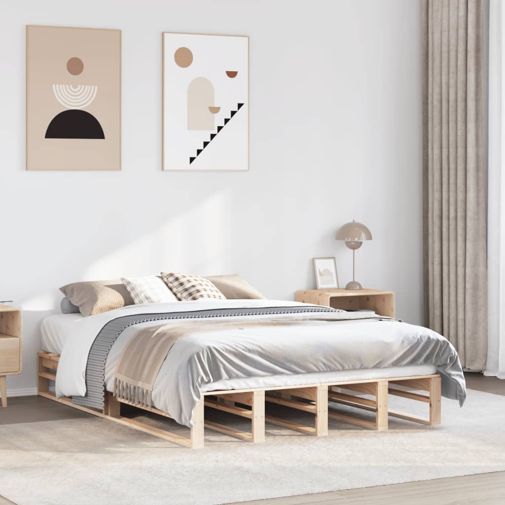 Bedframe 140x190cm Solid Wood Pine