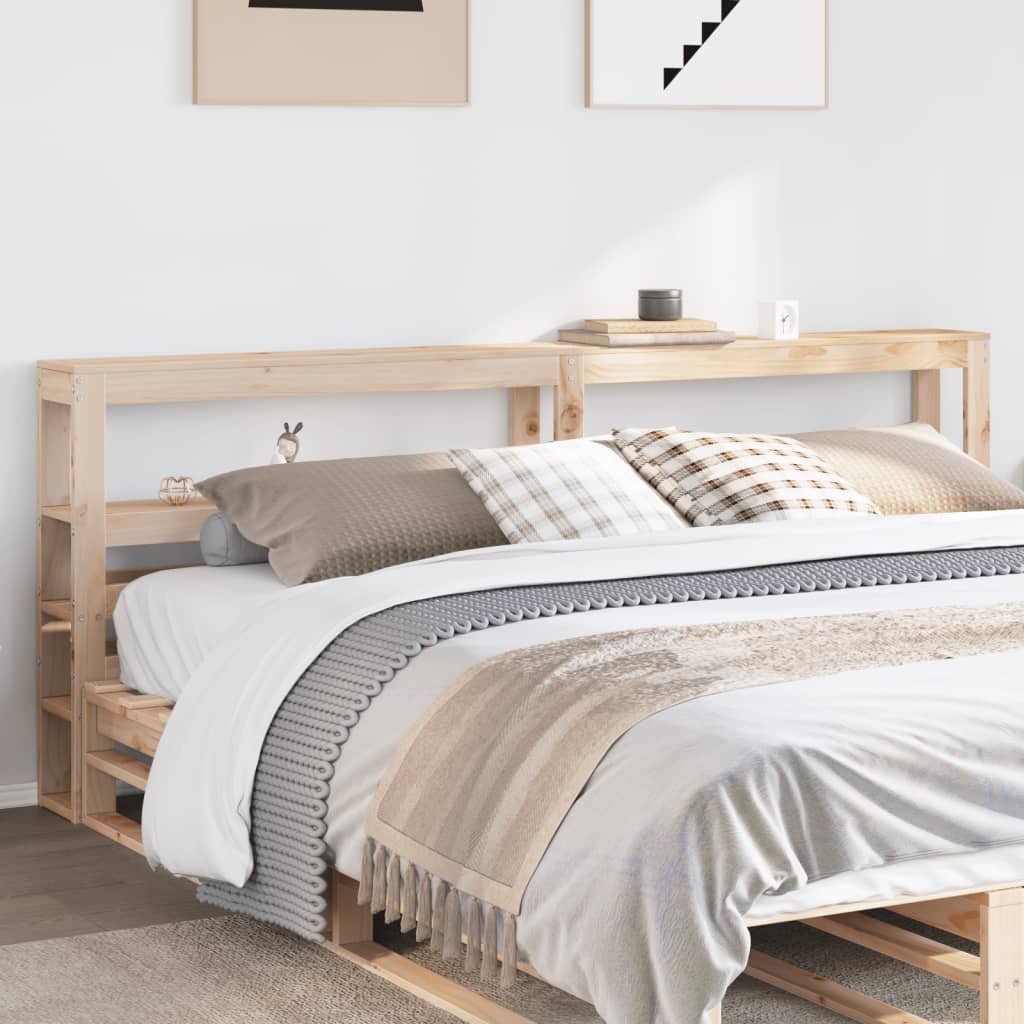 Headboard with Shelves 180 cm Solid Wood Pine