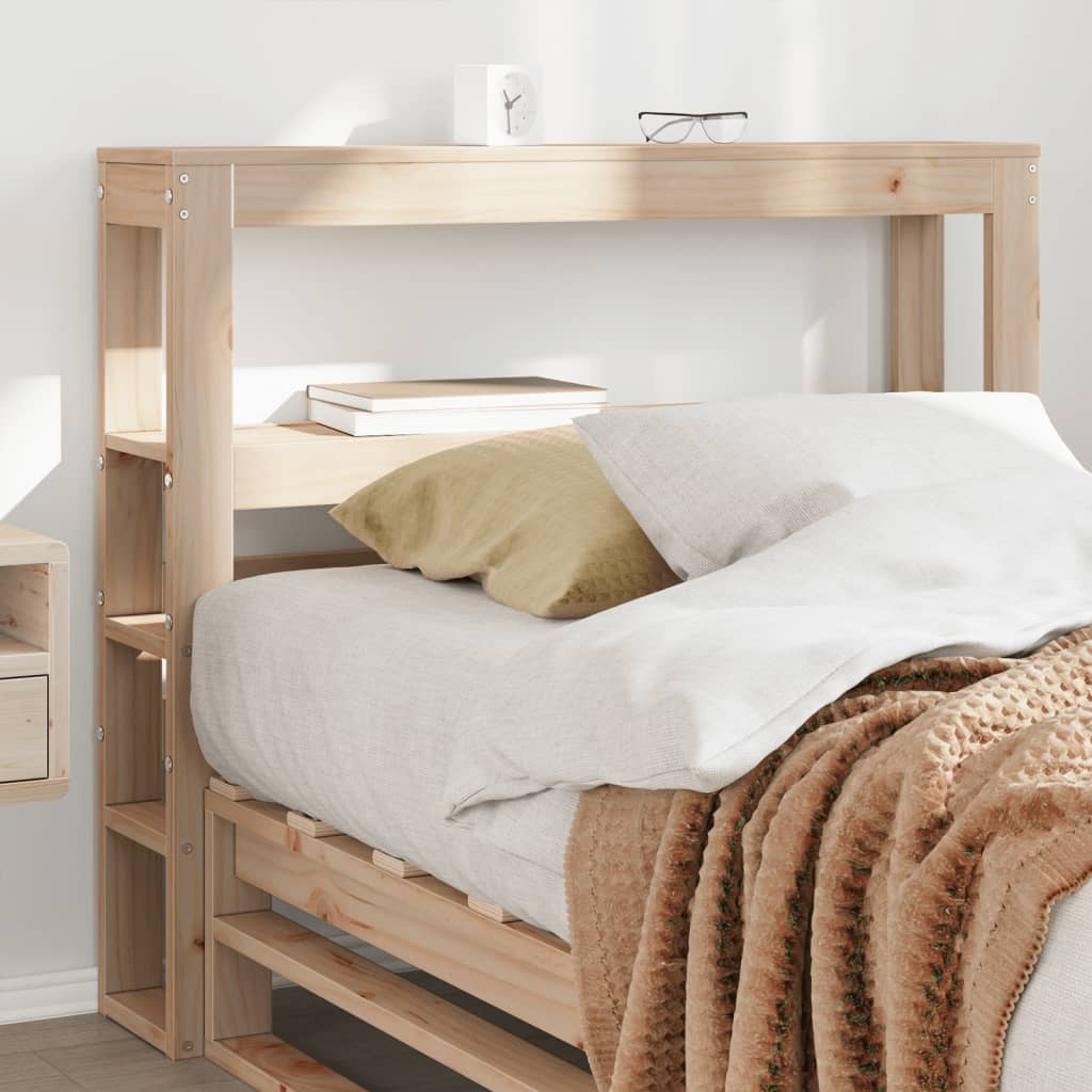 Headboard with Shelves 90 cm Solid Wood Pine
