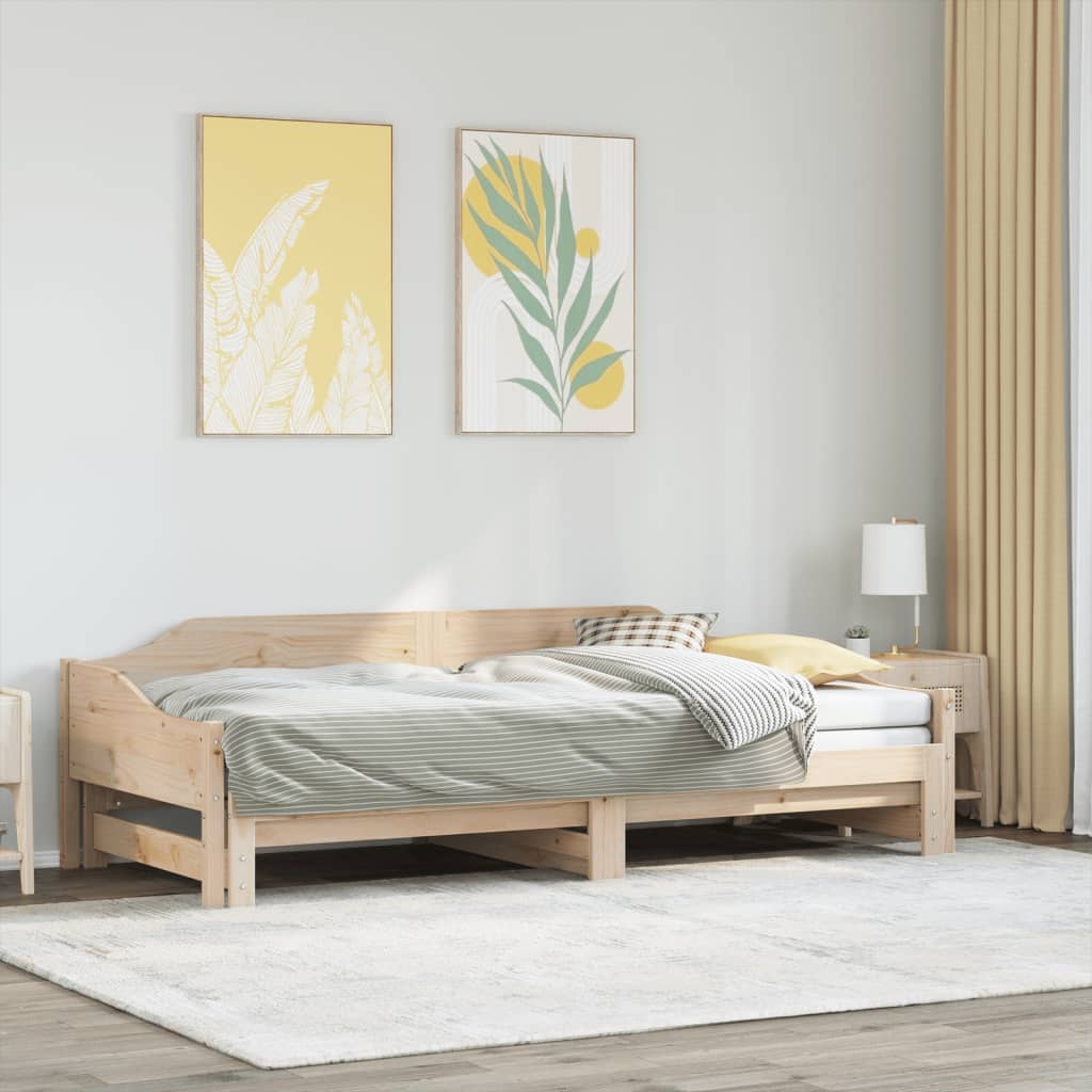 Daybed with Trundle 90x190cm Single Solid Wood
