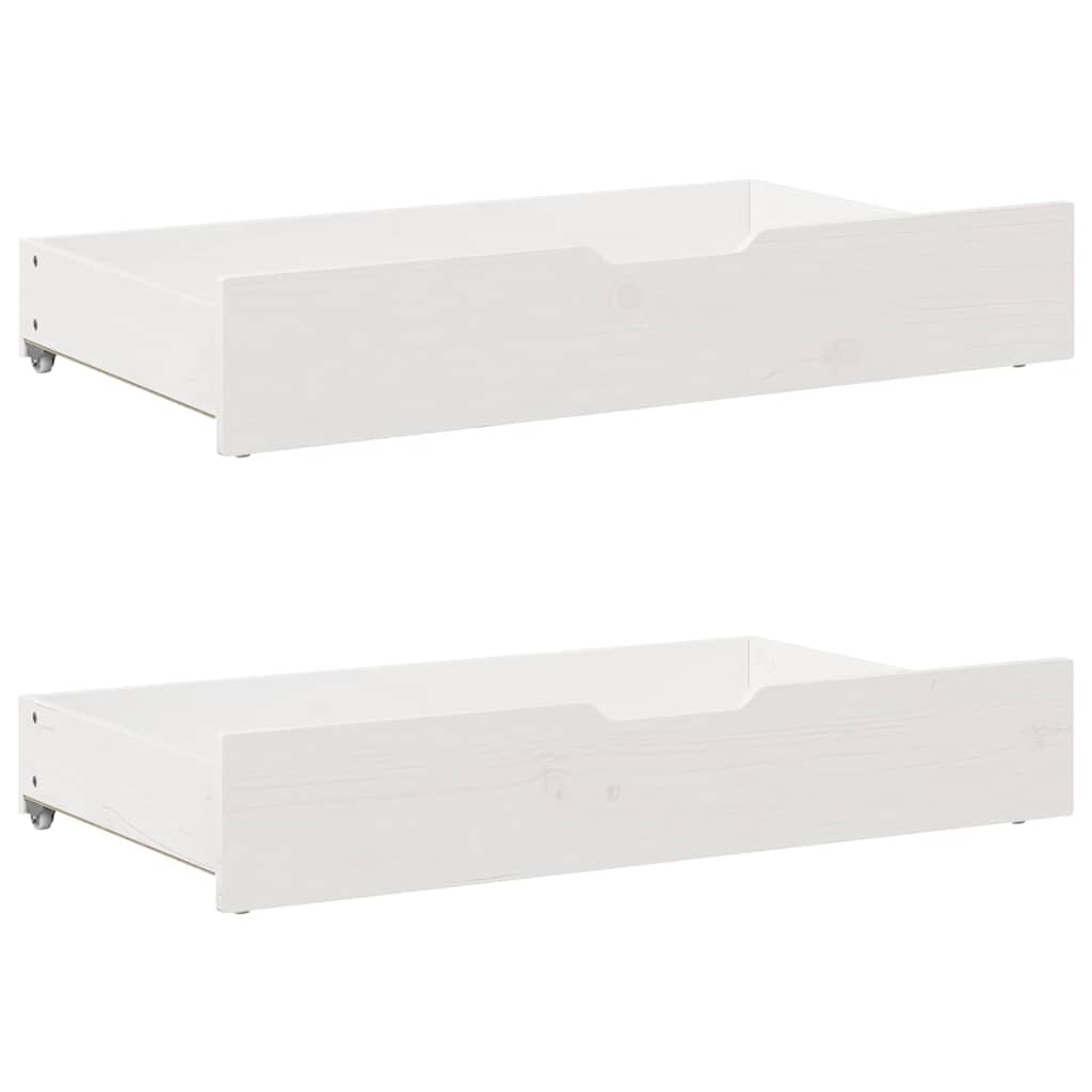 Under-Bed Drawers 2 pcs White 95x55x17 cm Solid Wood Pine