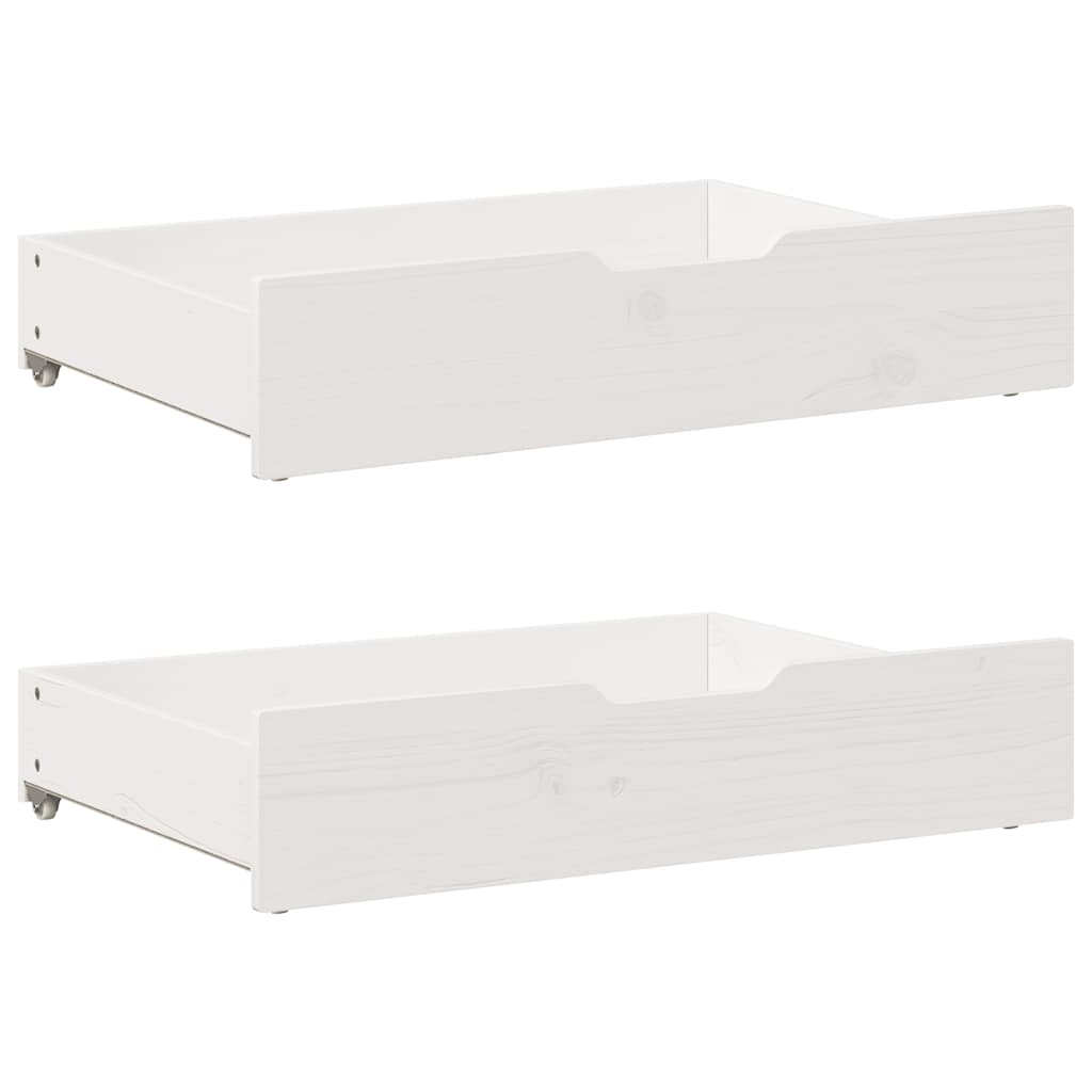 Under-Bed Drawers 2 pcs White 80x55x17 cm Solid Wood Pine
