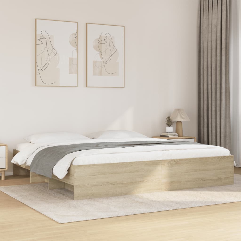 Bedframe Sonoma Oak 180x200cm Super King Engineered Wood