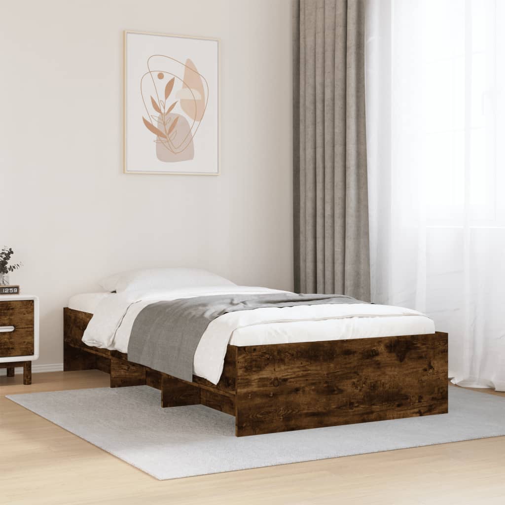 Bedframe Smoked Oak 90x200cm Engineered Wood