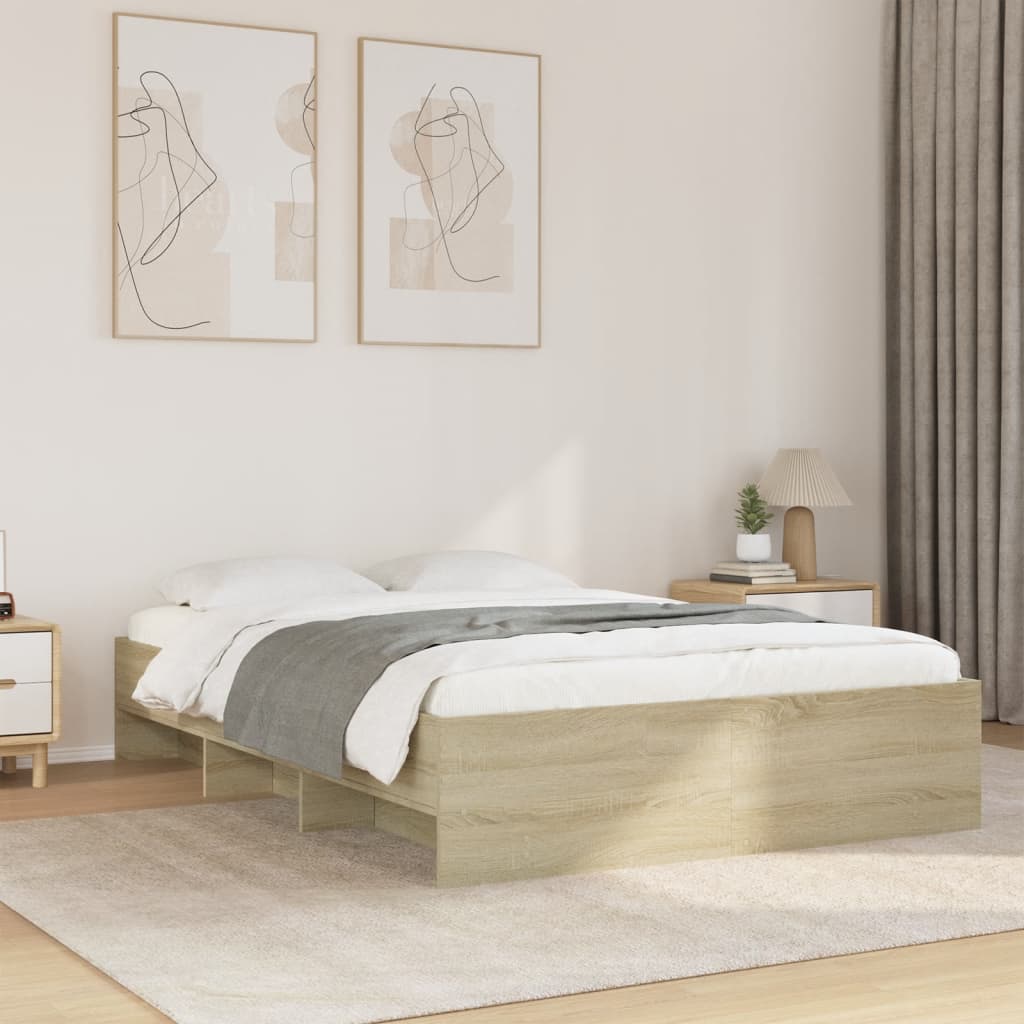 Bedframe Sonoma Oak 120x190cm Small Double Engineered Wood