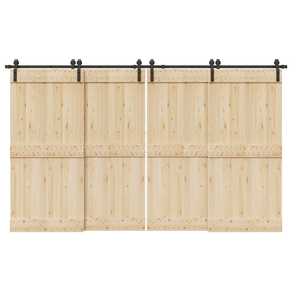 Sliding Door Hardware Kit 366 cm Steel Black