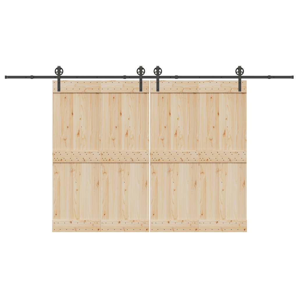 Sliding Door Hardware Kit 400 cm Steel Black