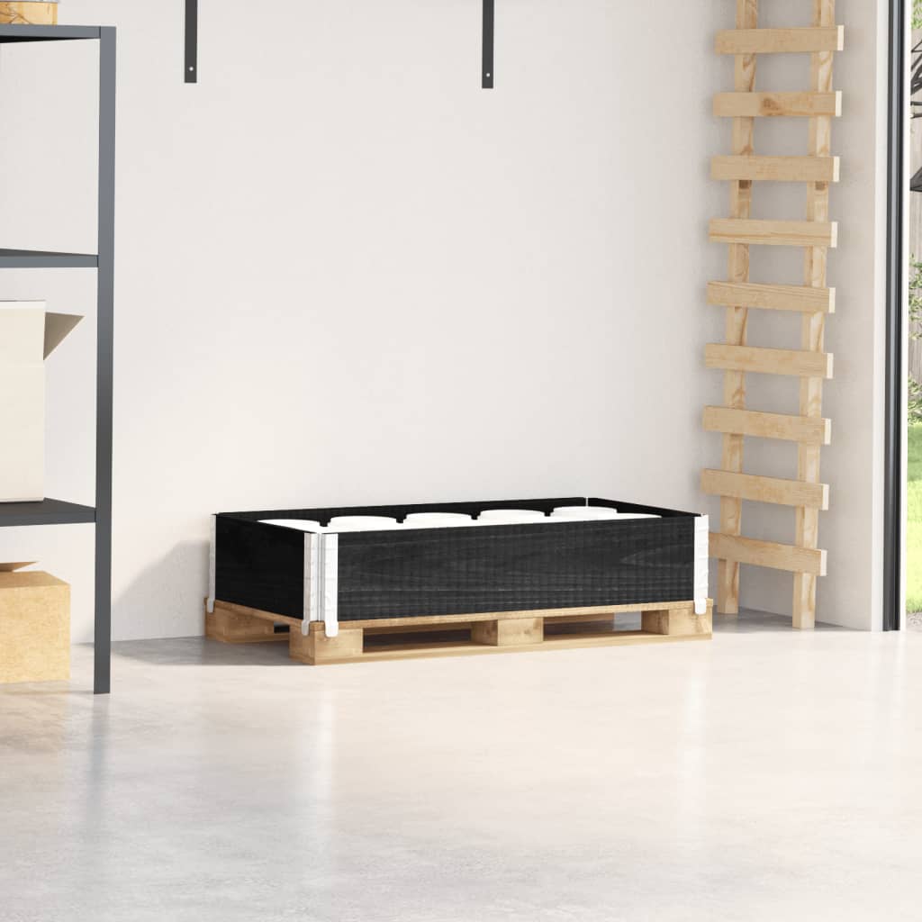 VOEMERE Pallet Collar 100x50 cm Wooden - Black
