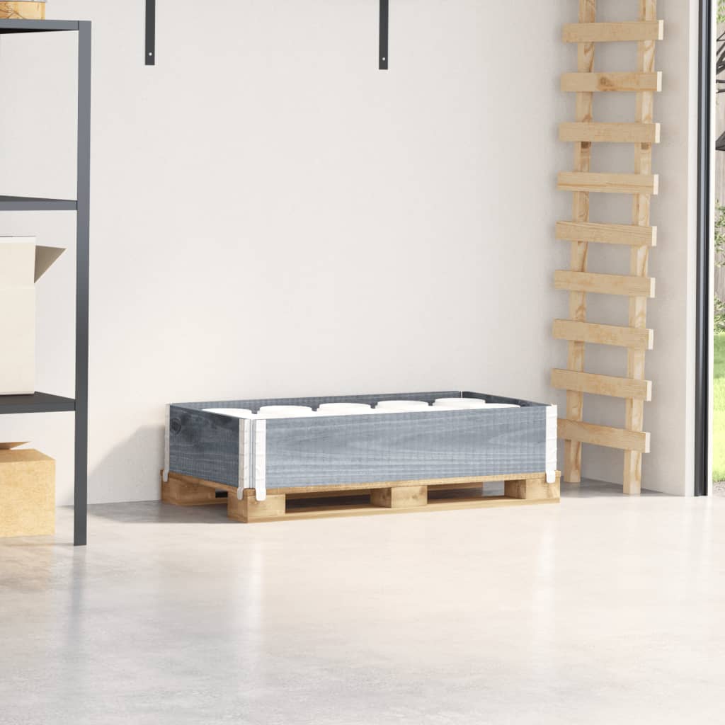 VOEMERE Pallet Collar 100x50 cm Wooden - Grey