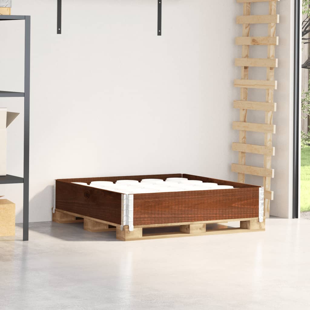 VOEMERE Pallet Collar 100x100 cm Wooden - Brown