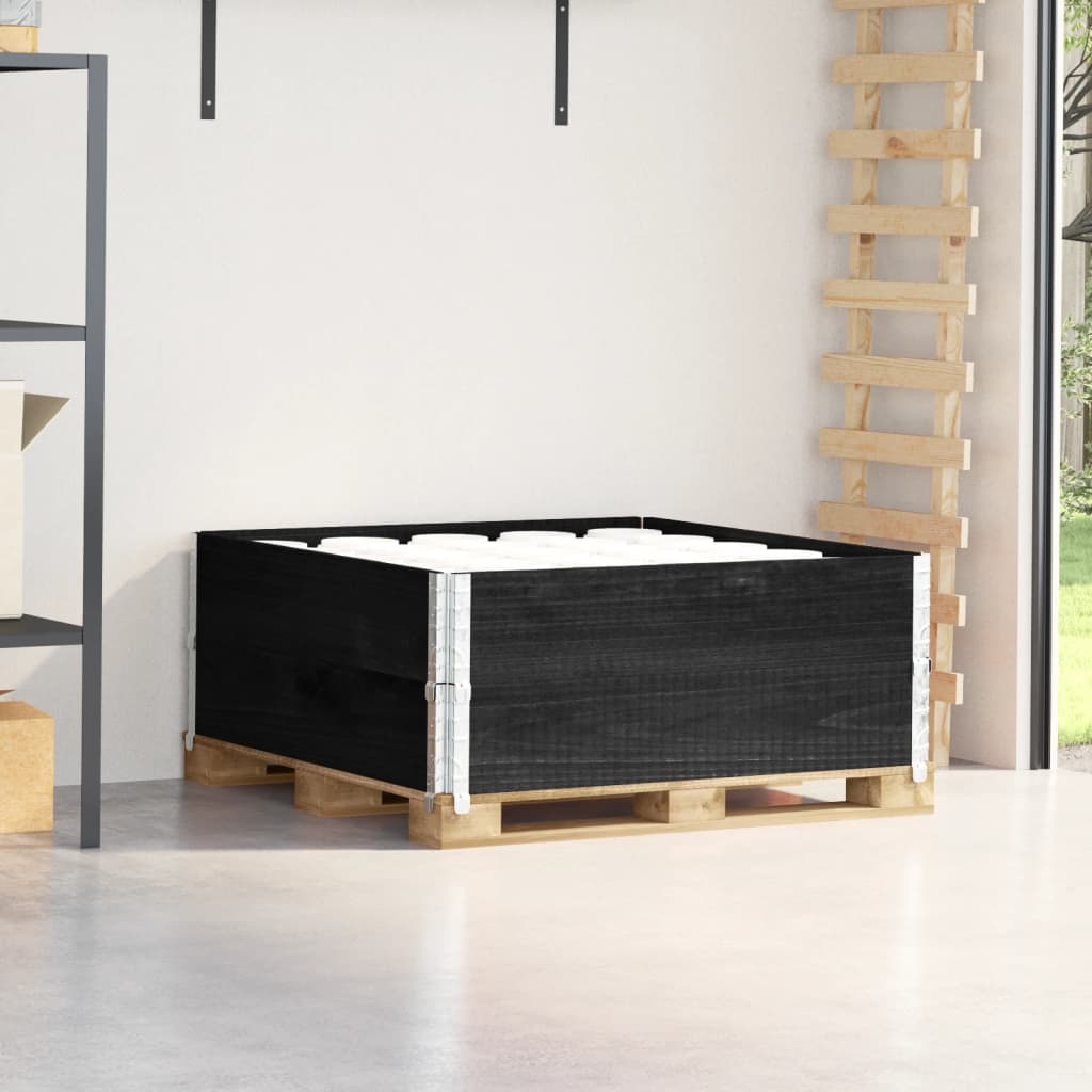 VOEMERE Pallet Collars 2 pcs 100x100 cm Wooden - Black