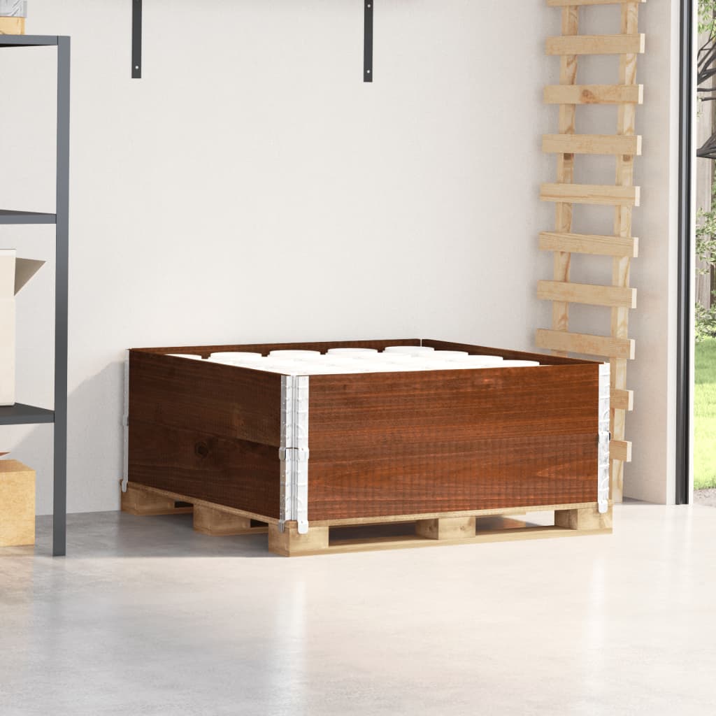 VOEMERE Pallet Collars 2 pcs 100x100 cm Wooden - Brown