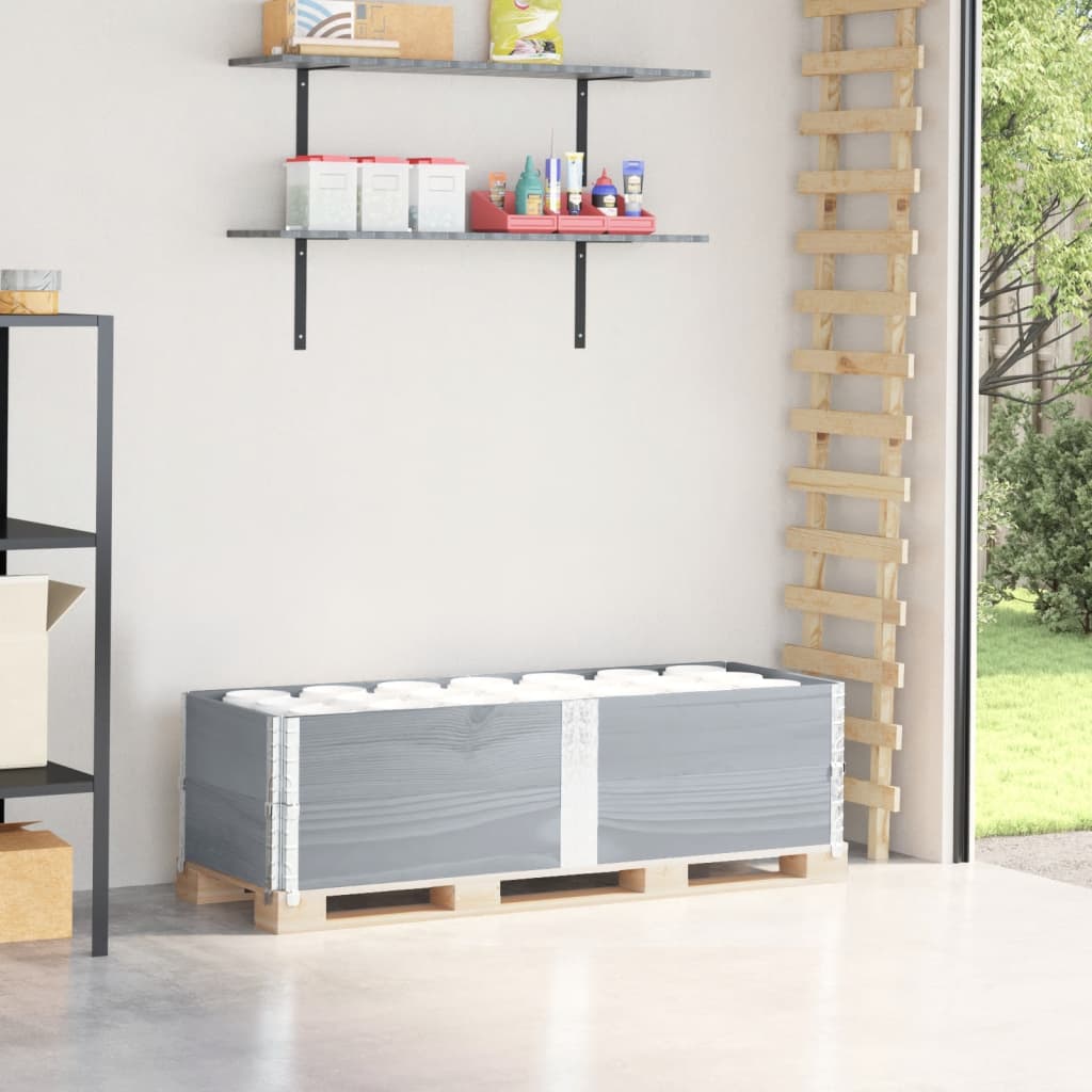 VOEMERE Pallet Collars 2 pcs 150x50 cm Wooden - Grey