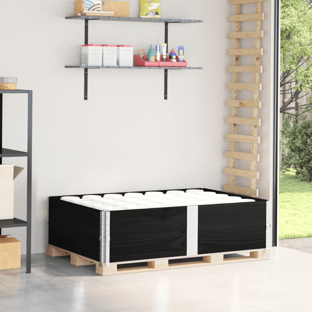 VOEMERE Pallet Collars 2 pcs 150x100 cm Wooden - Black