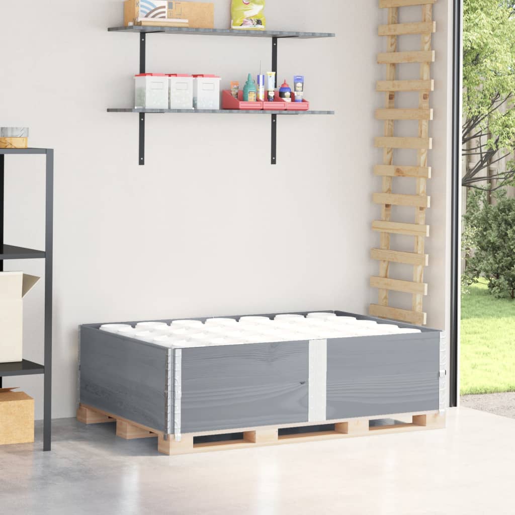 VOEMERE Pallet Collars 2 pcs 150x100 cm Wooden - Grey