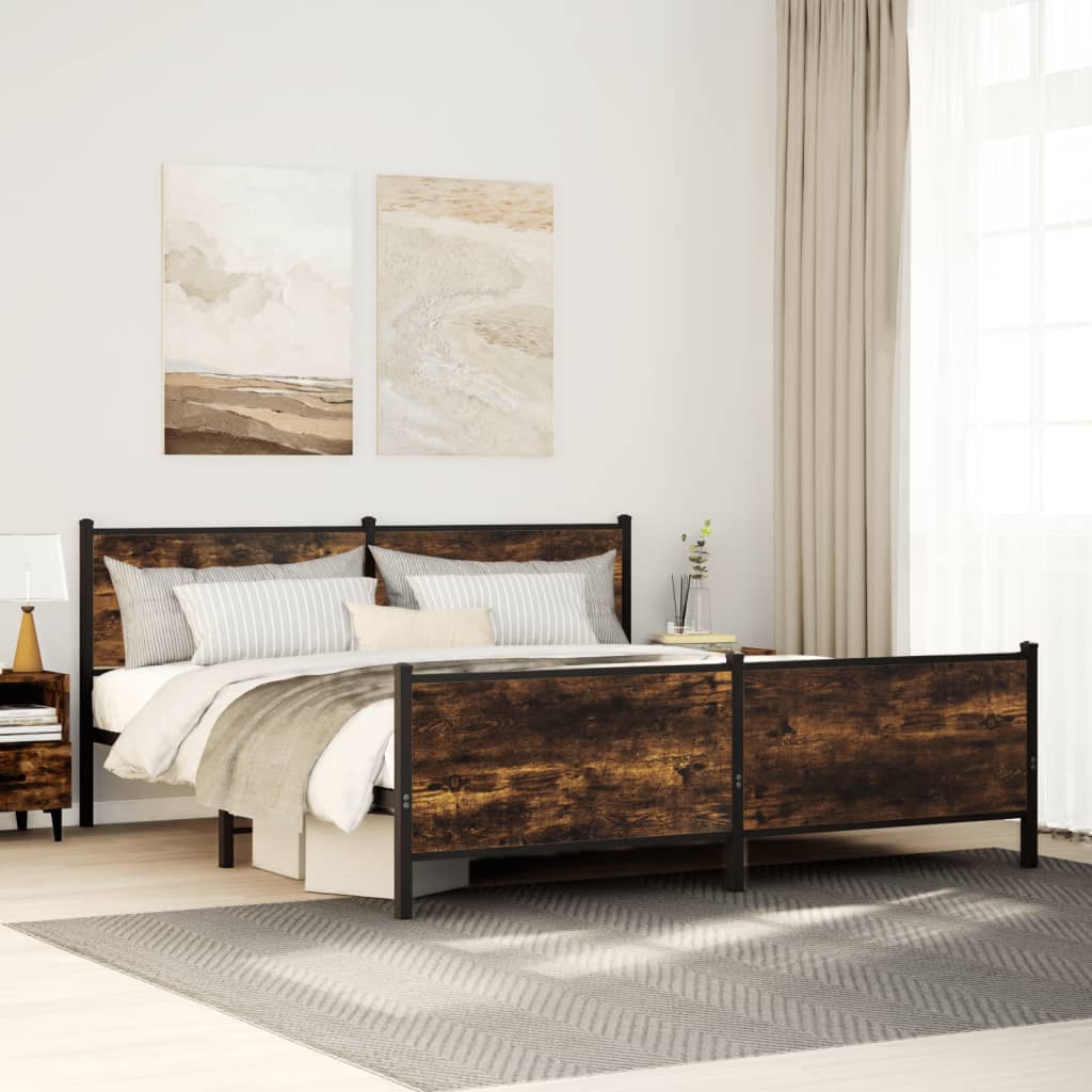 Metal Bedframe Smoked Oak 180x200cm Super King