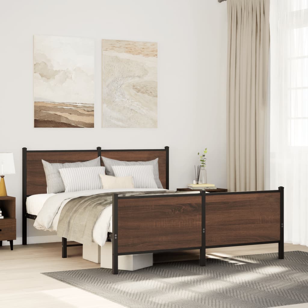 Metal Bedframe Brown Oak 180x200cm Super King