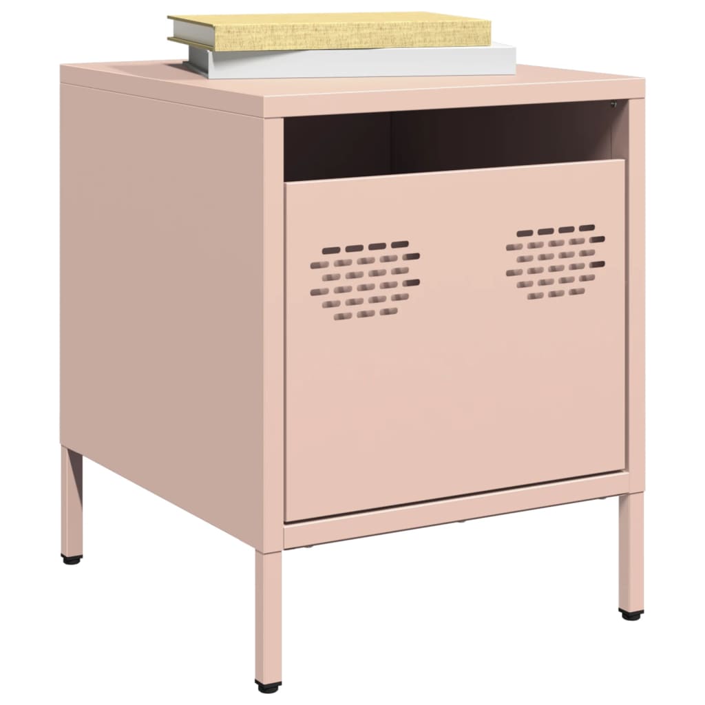 Bedside Cabinets 2 pcs Pink 35x39x43.5 cm Steel