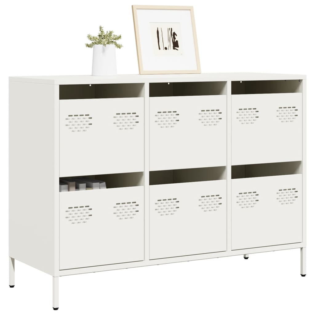 Sideboard White 101.5x39x73.5 cm Cold-rolled Steel