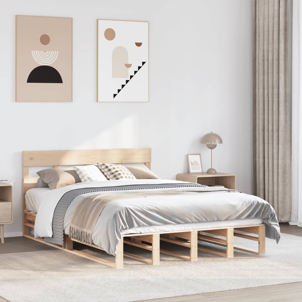 Bedframe 140x200cm Solid Wood Pine