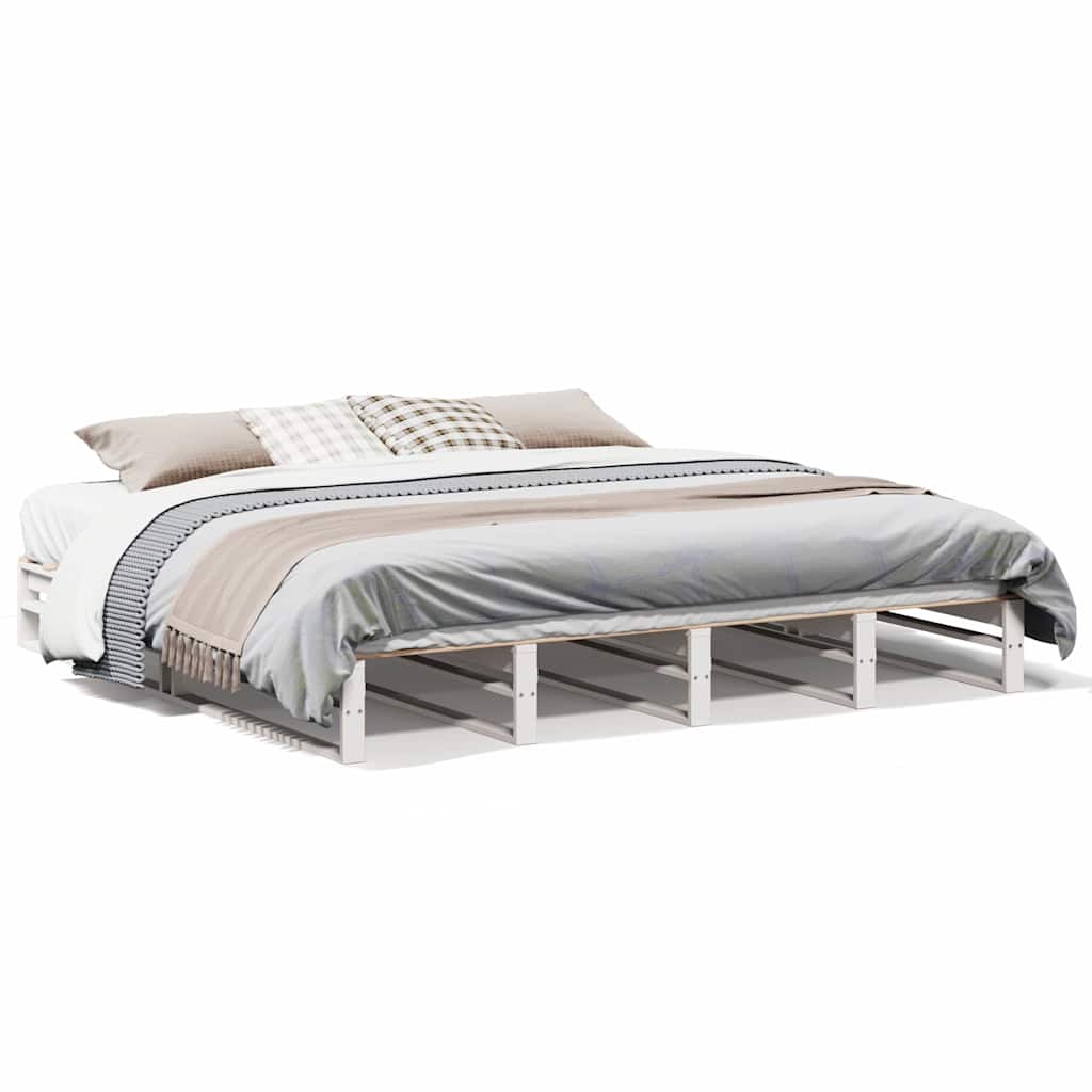 Bedframe White 180x200cm Super King Solid Wood Pine